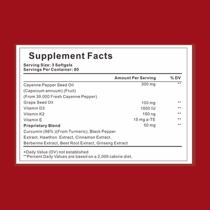 Support Vascular Function with GetJacked Cayenne Softgels Buy 2 Get 2 Free