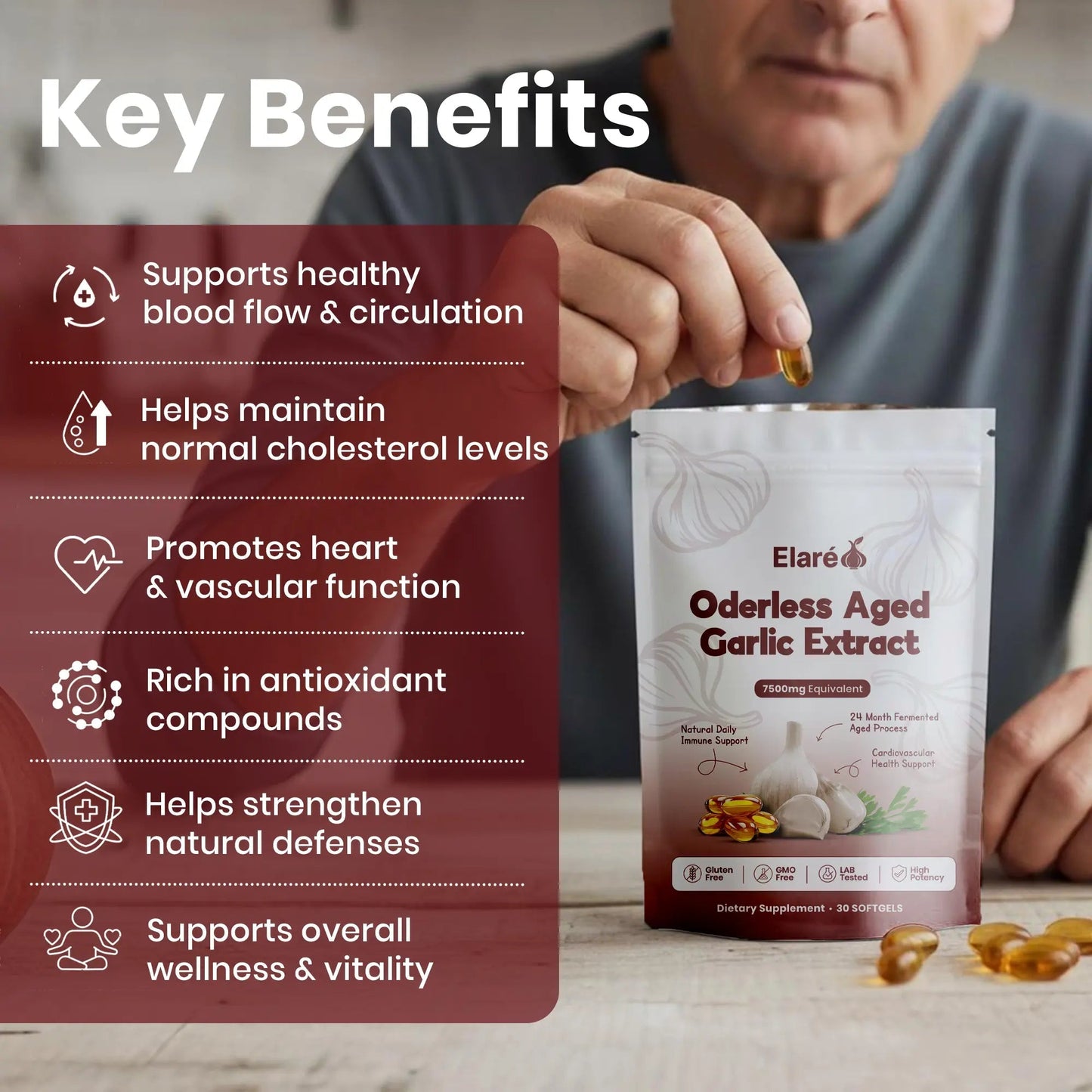 Aged Garlic Extract - 7500mg Odorless Softgels