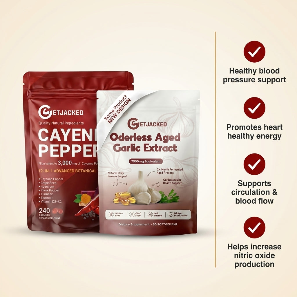 Aged garlic softgels + Cayenne pepper softgels+ bundle