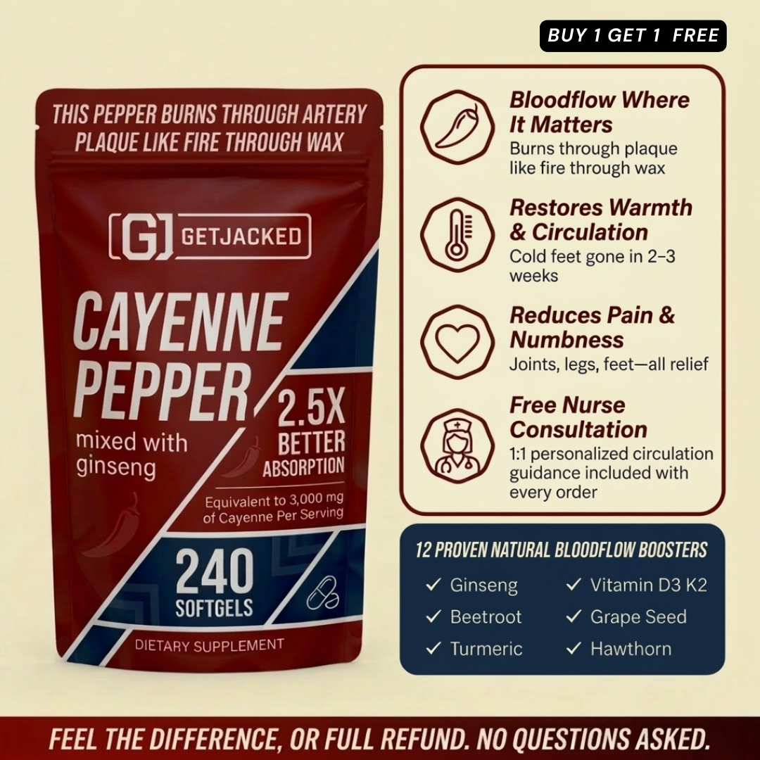 Support Vascular Function with GetJacked Cayenne Softgels new