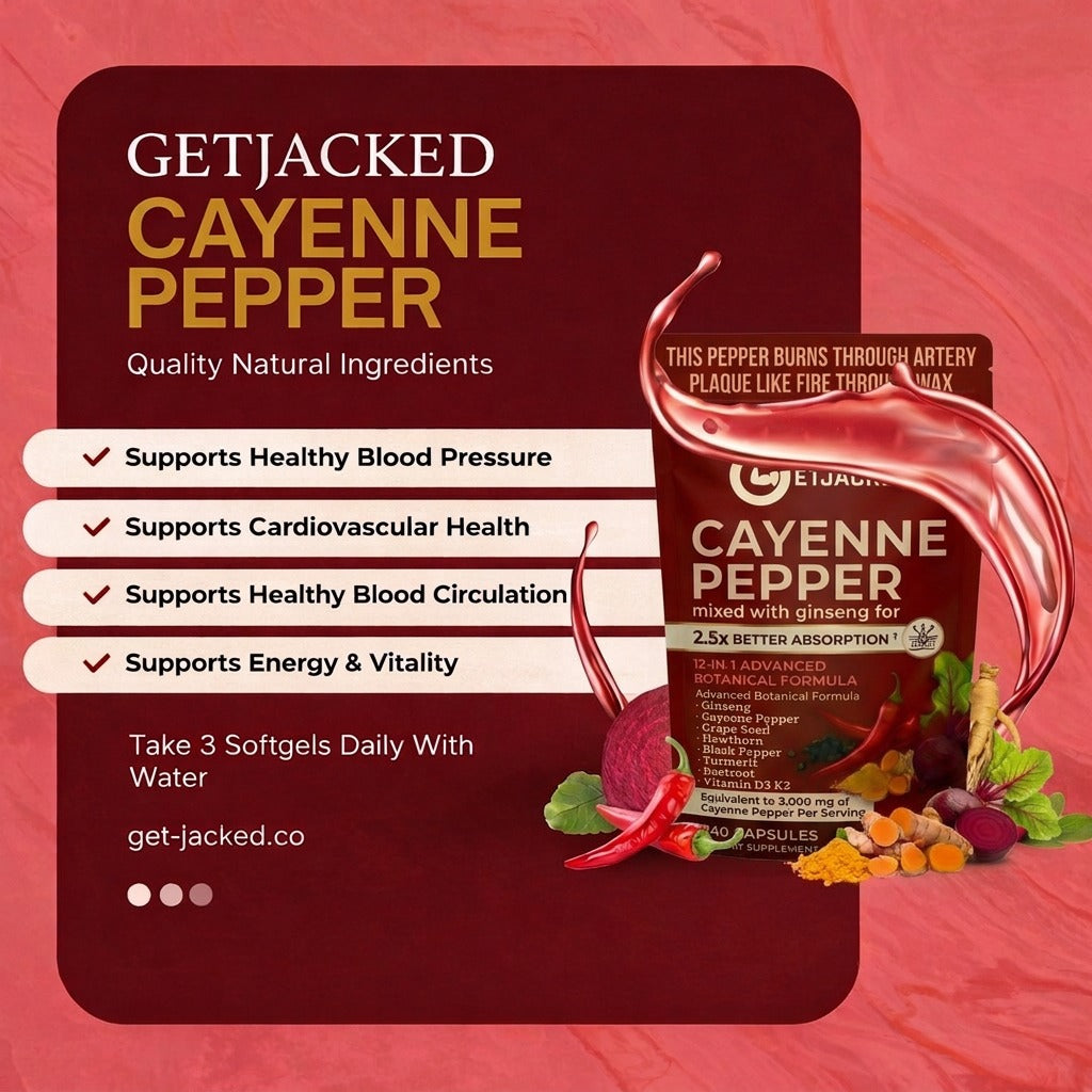 Support Vascular Function with Get-Jacked Cayenne Softgels