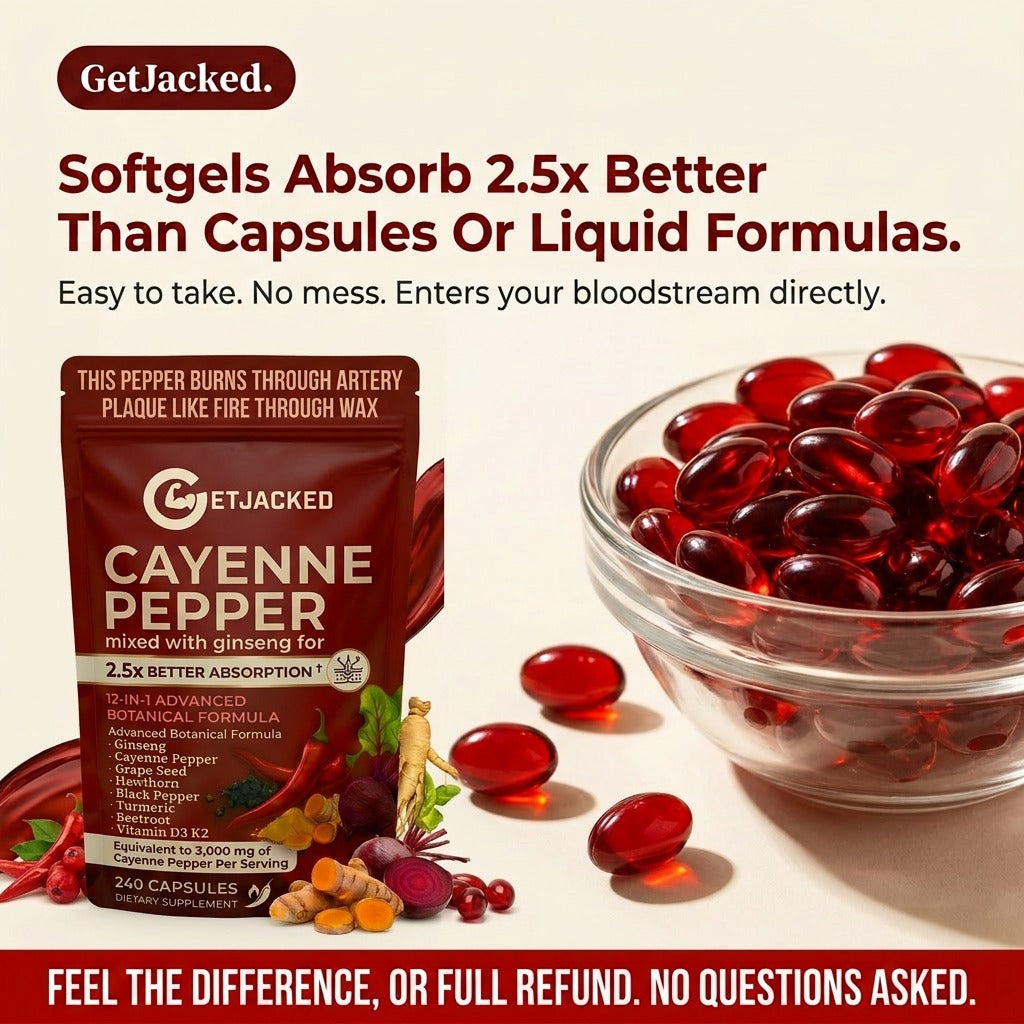 Support Vascular Function with Get-Jacked Cayenne Softgels