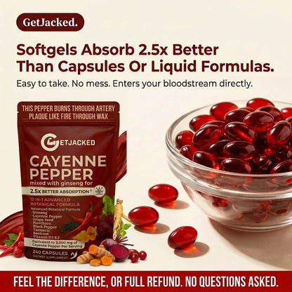 Support Vascular Function with Get-Jacked Cayenne Softgels