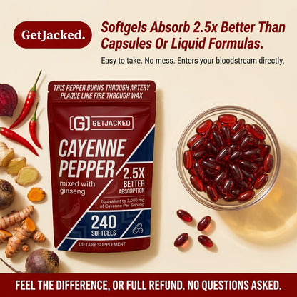 Support Vascular Function with GetJacked Cayenne Softgels new