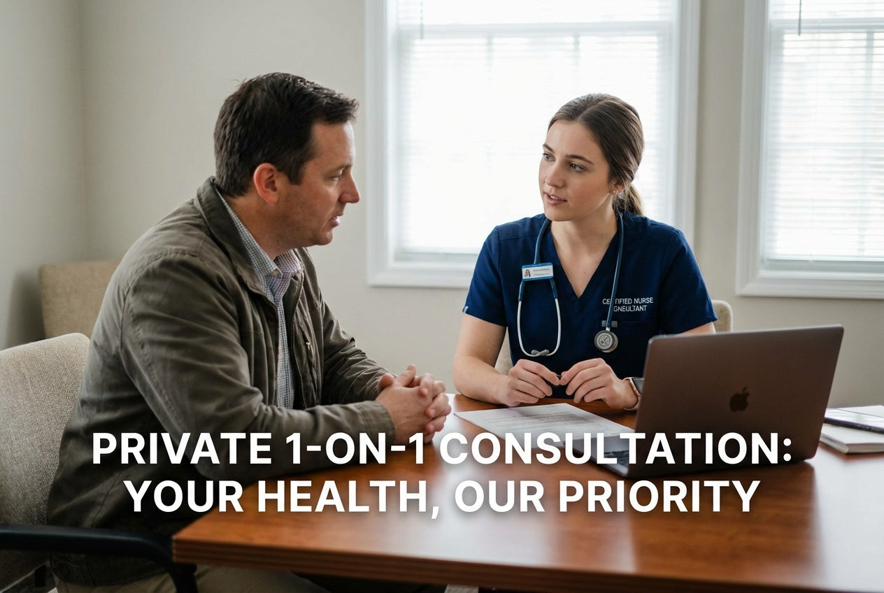+ FREE Private 1-on-1 consultation with a certified nurse — yours on request