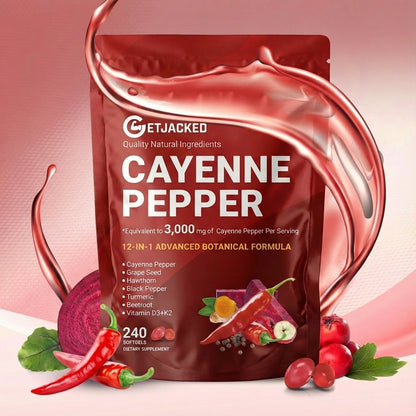 Support Vascular Function with GetJacked Cayenne Softgels Buy 1