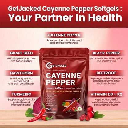 Support Vascular Function with GetJacked Cayenne Softgels